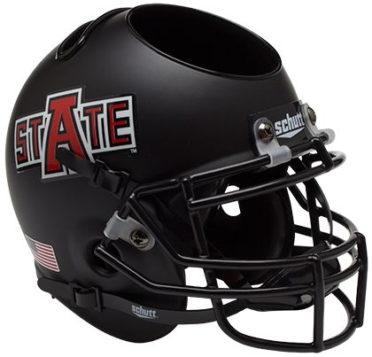 Arkansas State Red Wolves Miniature Football Helmet Desk Caddy <B>Matte Black</B>