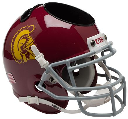 USC Trojans Miniature Football Helmet Desk Caddy