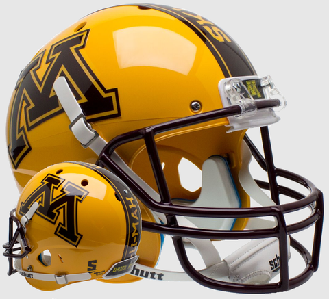 Minnesota Golden Gophers Full XP Replica Football Helmet Schutt  <B>Gold</B>