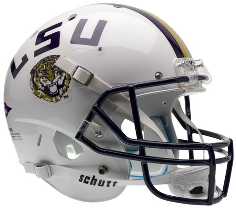 LSU Tigers Full XP Replica Football Helmet Schutt <B>White</B>
