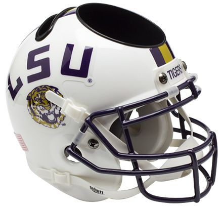 LSU Tigers Miniature Football Helmet Desk Caddy <B>White</B>