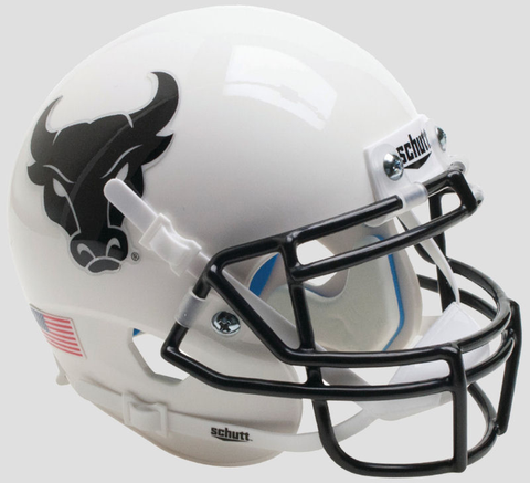 Buffalo Bulls Mini Football Helmet Desk Caddy <B>White Black Mask</B>