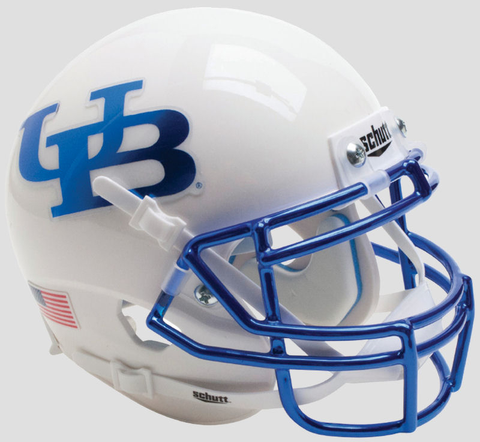 Buffalo Bulls Mini Football Helmet Desk Caddy <B>White Blue Mask</B>