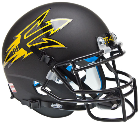 Arizona State Sun Devils Mini XP Authentic Helmet Schutt <B>Matte Black Pitchfork PT 42</B>