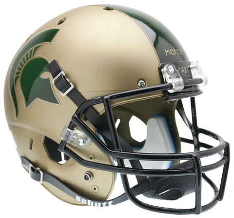 Michigan State Spartans Full XP Replica Football Helmet Schutt Matte Gold