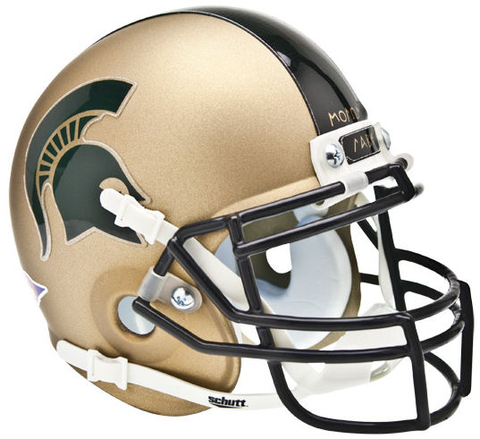 Michigan State Spartans Mini XP Authentic Helmet Schutt Matte Gold