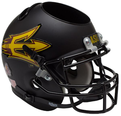 Arizona State Sun Devils Miniature Football Helmet Desk Caddy <B>Matte Black</B>
