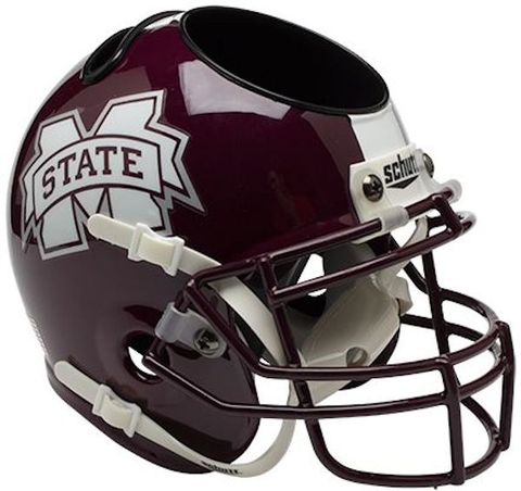 Mississippi State Bulldogs Miniature Football Helmet Desk Caddy <B>Matte</B>