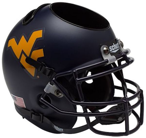 West Virginia Mountaineers Miniature Football Helmet Desk Caddy <B>Matte Navy</B>