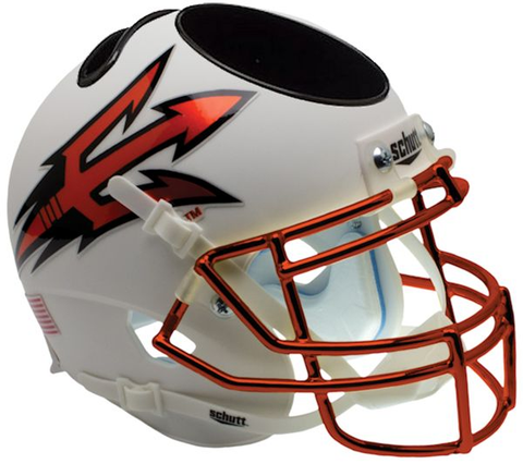 Arizona State Sun Devils Miniature Football Helmet Desk Caddy <B>Chrome Mask</B>