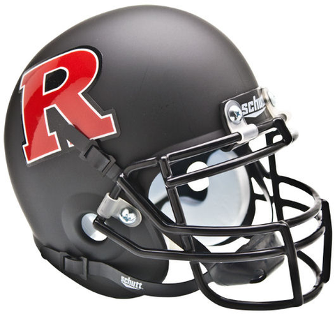 Rutgers Scarlet Knights Mini XP Authentic Helmet Schutt <B>Matte Black Red R</B>