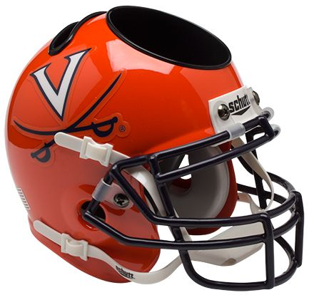 Virginia Cavaliers Miniature Football Helmet Desk Caddy <B>Orange</B>