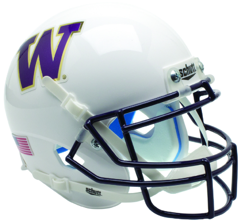 Washington Huskies Mini XP Authentic Helmet Schutt <B>Matte White</B>