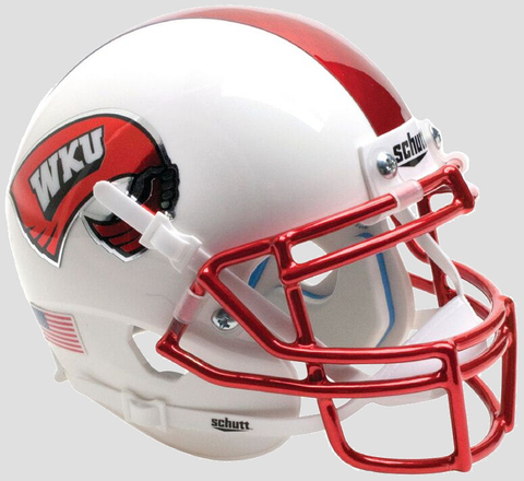 Western Kentucky Hilltoppers Mini XP Authentic Helmet Schutt <B>White with Chrome Mask</B>