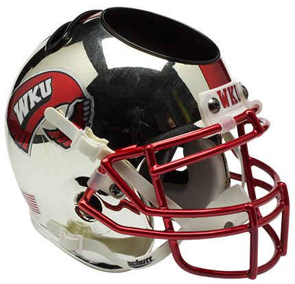 Western Kentucky Hilltoppers Miniature Football Helmet Desk Caddy <B>Chrome</B>