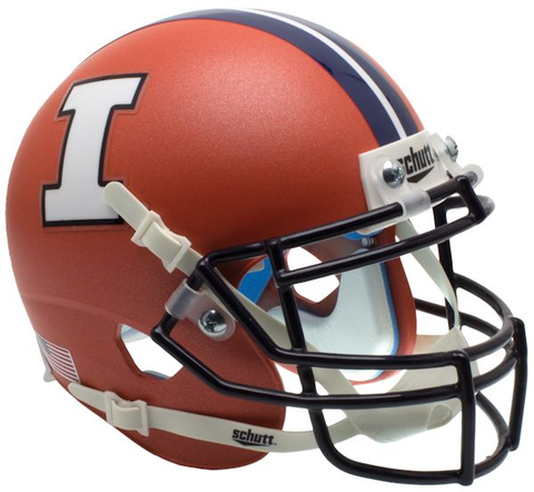 Illinois Fighting Illini Mini XP Authentic Helmet Schutt <B>Matte Orange</B>