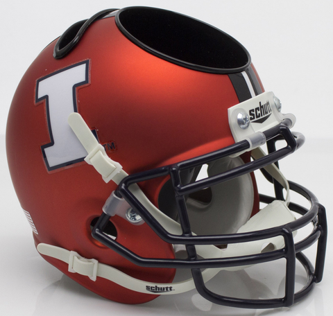 Illinois Fighting Illini Miniature Football Helmet Desk Caddy <B>Matte Orange</B>