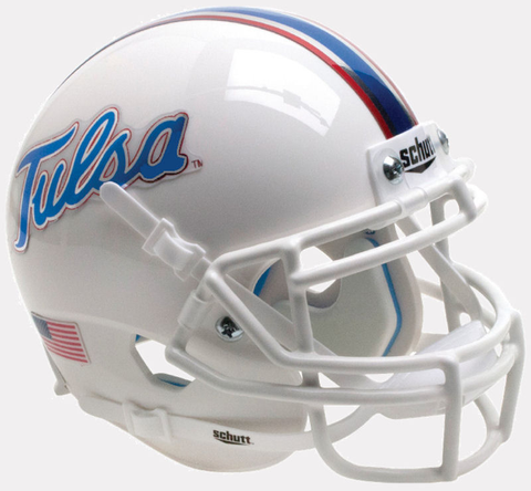 Tulsa Golden Hurricane Mini Football Helmet Desk Caddy <B>Chrome Decals</B>