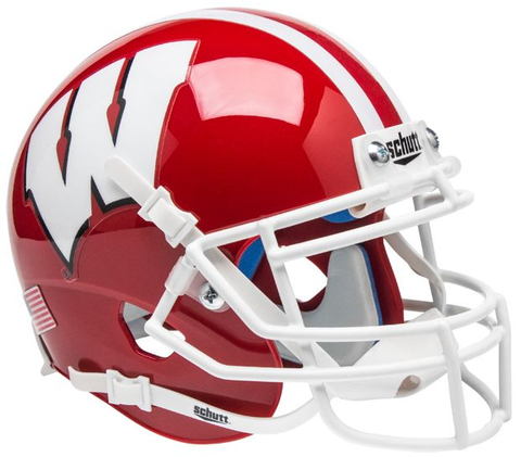 Wisconsin Badgers Mini XP Authentic Helmet Schutt <B>Scarlet</B>