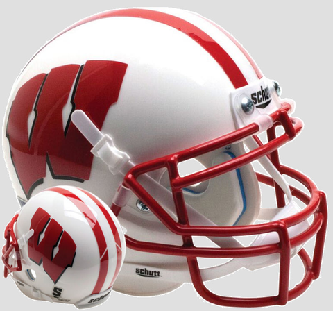 Wisconsin Badgers Mini XP Authentic Helmet Schutt <B>White</B>