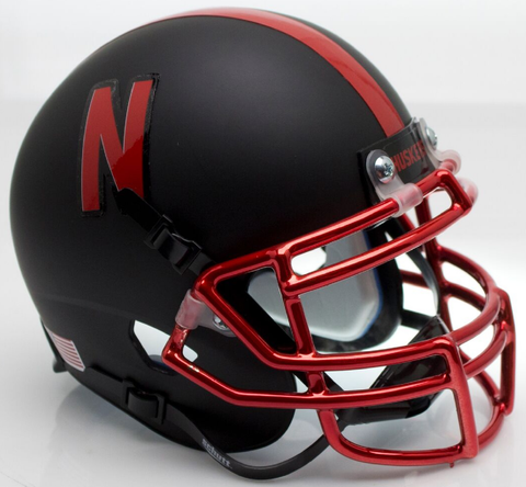 Nebraska Cornhuskers Mini XP Authentic Helmet Schutt <B>Chrome Mask</B>