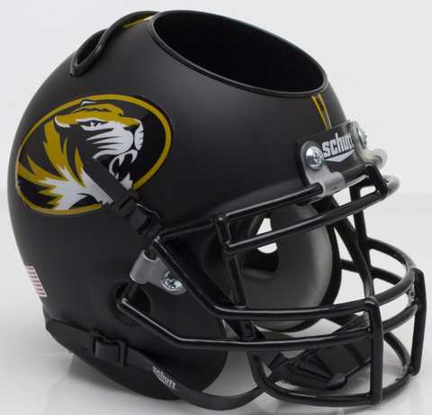 Missouri Tigers Miniature Football Helmet Desk Caddy <B>Matte Black Alt 3</B>
