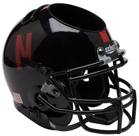 Nebraska Cornhuskers Miniature Football Helmet Desk Caddy <B>Black</B>