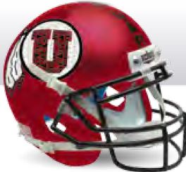 Utah Utes Miniature Football Helmet Desk Caddy <B>Satin Red Black Mask</B>