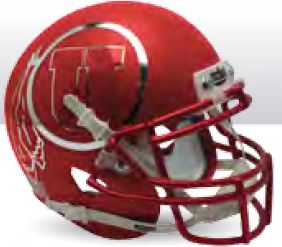 Utah Utes Miniature Football Helmet Desk Caddy <B>Satin Red Chrome Decal</B>