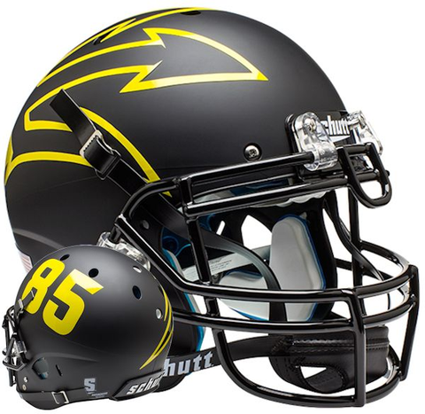 Arizona State Sun Devils Authentic College XP Football Helmet Schutt <B>Matte Black Large Pitchfork w/85</B>