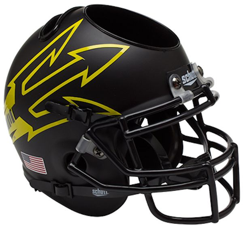 Arizona State Sun Devils Miniature Football Helmet Desk Caddy <B>Matte Black Large Pitchfork</B>