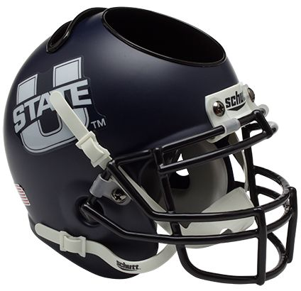 Utah State Aggies Miniature Football Helmet Desk Caddy <B>Matte Navy</B>