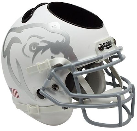 Mississippi State Bulldogs Miniature Football Helmet Desk Caddy <B>Matte White</B>
