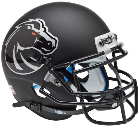 Boise State Broncos Mini XP Authentic Helmet Schutt <B>Matte Black</B>