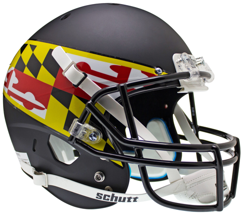 Maryland Terrapins Full XP Replica Football Helmet Schutt <B>Black Wing</B>