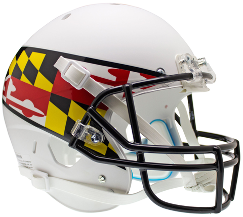 Maryland Terrapins Full XP Replica Football Helmet Schutt <B>White Wing</B>
