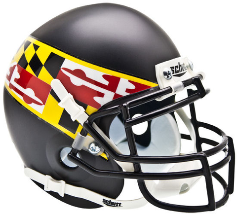 Maryland Terrapins Mini XP Authentic Helmet Schutt <B>Black Wing</B>