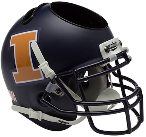 Illinois Fighting Illini Miniature Football Helmet Desk Caddy <B>Matte Navy</B>