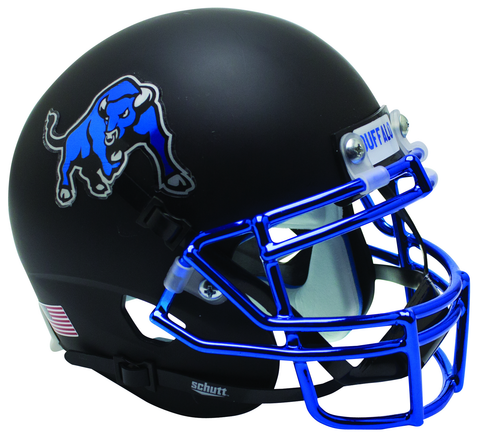 Buffalo Bulls Mini Football Helmet Desk Caddy <B>Matte Black Chrome Mask</B>