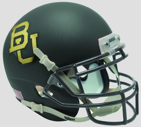 Baylor Bears Miniature Football Helmet Desk Caddy <B>Matte Anthracite Chrome Decal</B>