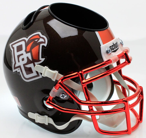 Bowling Green Falcons Miniature Football Helmet Desk Caddy <B>Chrome Mask</B>