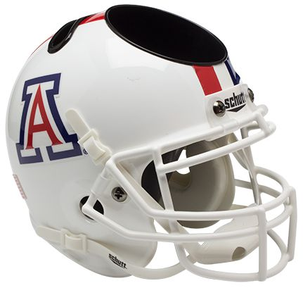 Arizona Wildcats Miniature Football Helmet Desk Caddy <B>White with Stripe</B>