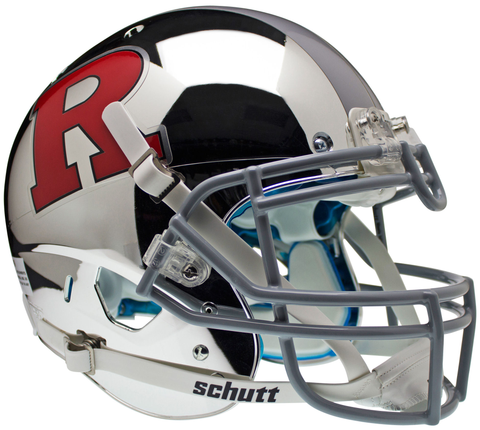 Rutgers Scarlet Knights Authentic College XP Football Helmet Schutt <B>Chrome Red R and Silver Stripe</B>