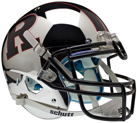 Rutgers Scarlet Knights Authentic College XP Football Helmet Schutt <B>Chrome Black R and Stripe</B>