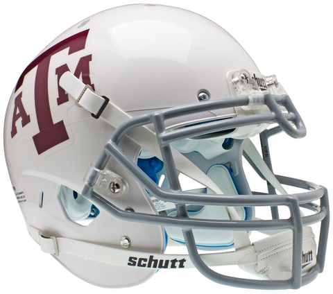 Texas A&M Aggies Authentic College XP Football Helmet Schutt <B>White Gray Mask</B>