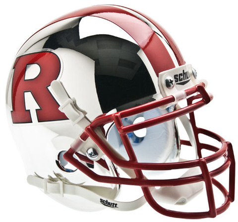Rutgers Scarlet Knights Mini XP Authentic Helmet Schutt <B>Chrome Red R and Stripe</B>