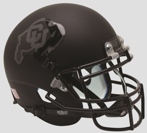 Colorado Buffaloes Miniature Football Helmet Desk Caddy <B>Matte Black Gray Outline</B>