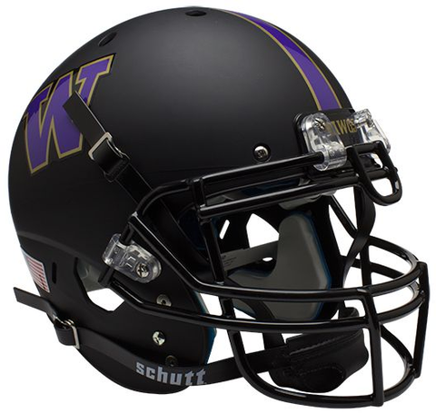 Washington Huskies Authentic College XP Football Helmet Schutt <B>Matte Black</B>