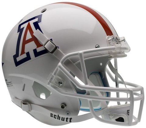 Arizona Wildcats Full XP Replica Football Helmet Schutt <B>White with Stripe</B>