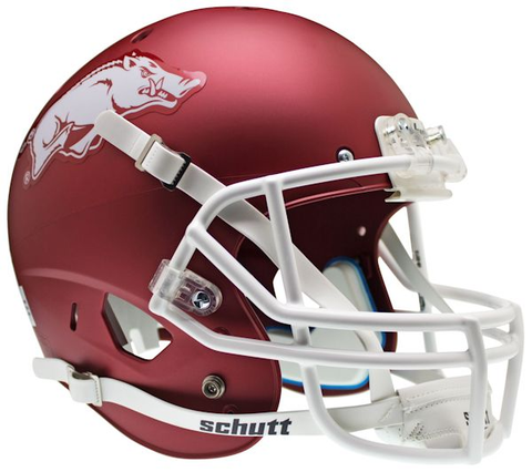 Arkansas Razorbacks Full XP Replica Football Helmet Schutt <B>Matte Crimson</B>